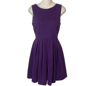 Esley Purple Dress Sz Small VNeck Mini Satin Lined